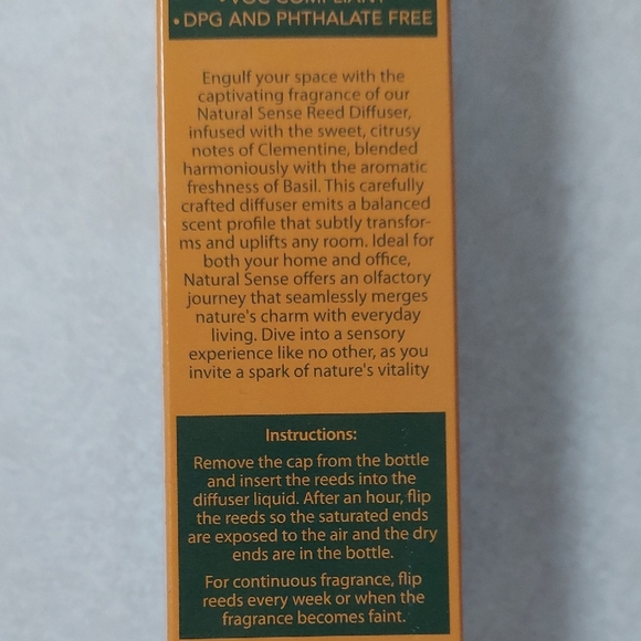 Natural Sense Clementine Basil Reed Diffuser - Picture 4 of 5